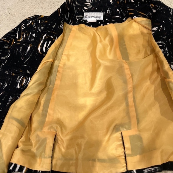 Vintage Elliott Lauren Black and Yellow Suit Jacket size 8 - Picture 3 of 4